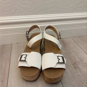 Dr. Scholl's White Faux Leather Sandals